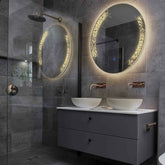 Espejo LED Redondo | Botón táctil | Luz blanca cálida - Reyze Seria Good Vibes Model 4